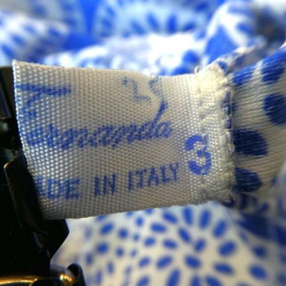 Vintage 50s Fernanda Babydoll Slip Dress Blue White Floral Lace Trim Italy - Picture 6 of 7